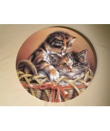 CODY &amp; COURTNEY Cat collector plate ALEXEI ISAKOV Calico kittens in Basket - $29.99
