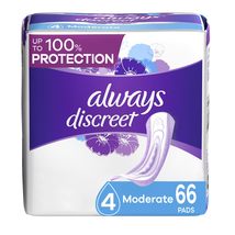 Always Discreet Incontinence Pads, Moderate, Regular Length, 66 Count - 2 Pack ( image 1