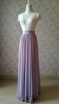 Lavender Maxi Chiffon Skirt Floor Length Wedding Chiffon Maxi Skirt Plus Size image 3