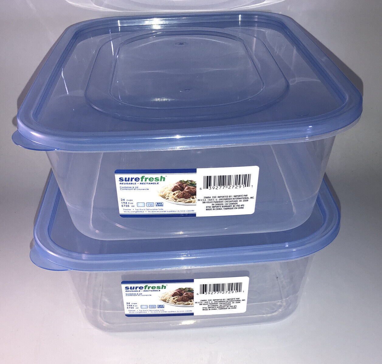 76oz Reusable Plastic Storage Containers with Snap on Lid