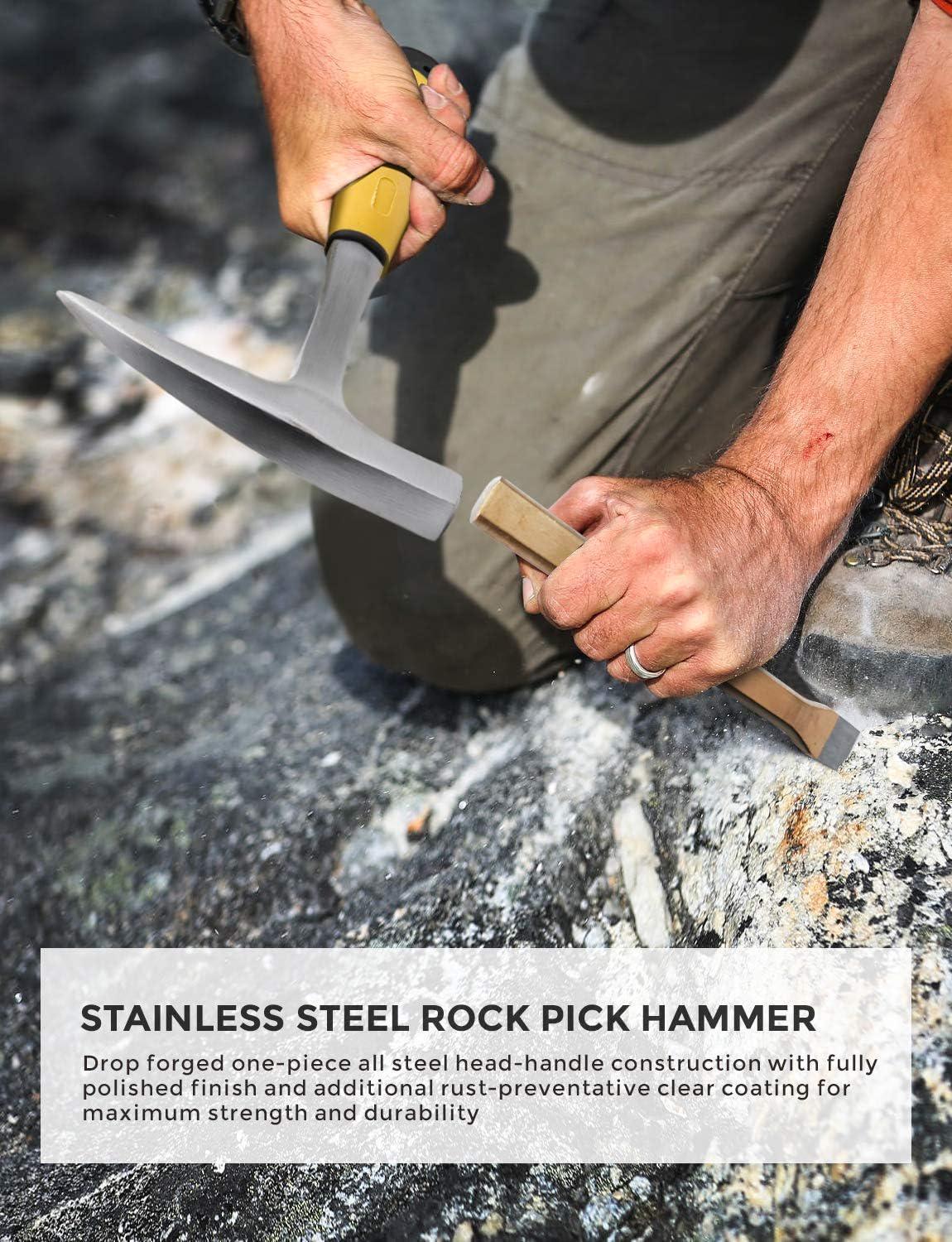 17PCS Geology Rock Pick Hammer Kit