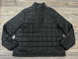 Lands End Black 1/4 Zip Quilted Puffer Jacket Men&#39;s Size XL Packable #43... - $27.72
