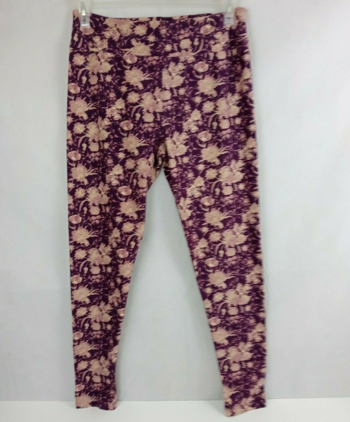 Lularoe Women's Tall And Curvy Leggings Pink With Blue Pants Soft