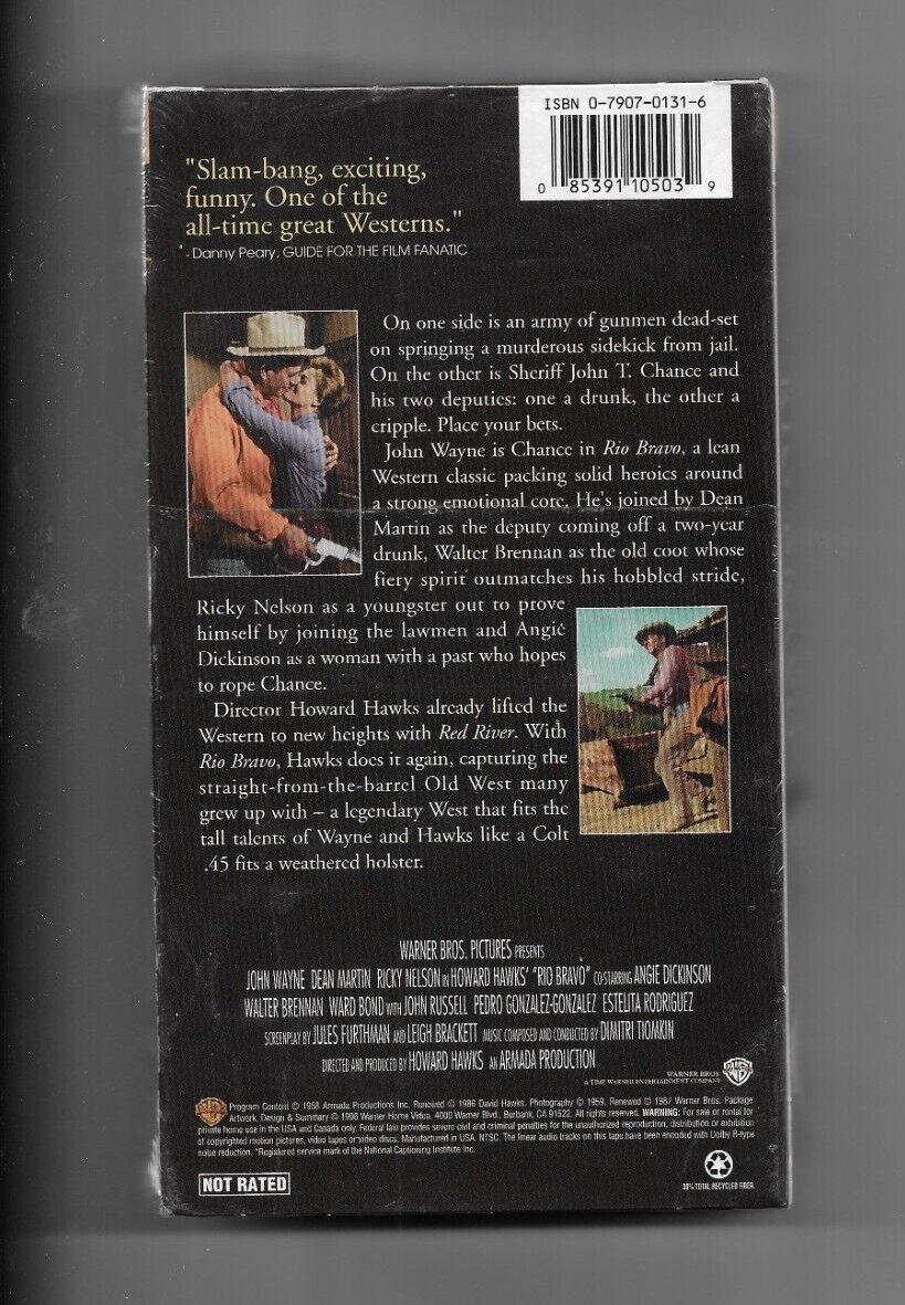 RIO BRAVO VHS John Wayne Dean Martin Ricky Nelson Sealed, Never Watched ...