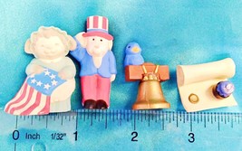 4 Merry Miniatures Hallmark 1992 4TH OF JULY Patriotic Betsy Ross Uncle ... - $39.14
