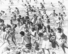 Jaws B&W Graph Swimmers Running 16x20 Canvas Giclee - $69.99
