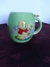 The Disney Store Winnie the Pooh  3D Flower Handle Green Coffee Mug Cup - $13.85