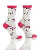 Dragonfly Women's Premium Crew Socks Yo Sox Motifs Fits Size 6 - 10 Cotton Blend