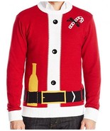 Men&#39;s  Santa Suit With Bottle Ugly Christmas Sweater Holiday Size XL - $31.99