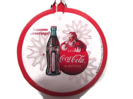 Coca-Cola Santa Thermometer Bottle Christmas Ornament "Season's Greetings" - $3.96