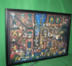 Cats Animal Pet Collage Musical Nod Wood Glass Framed Jigsaw Puzzle Art ... - $84.14