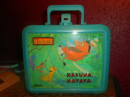 90's Lion King Hakuna Matata Lunch Box With Matching Thermos Flask. Made in  USA 