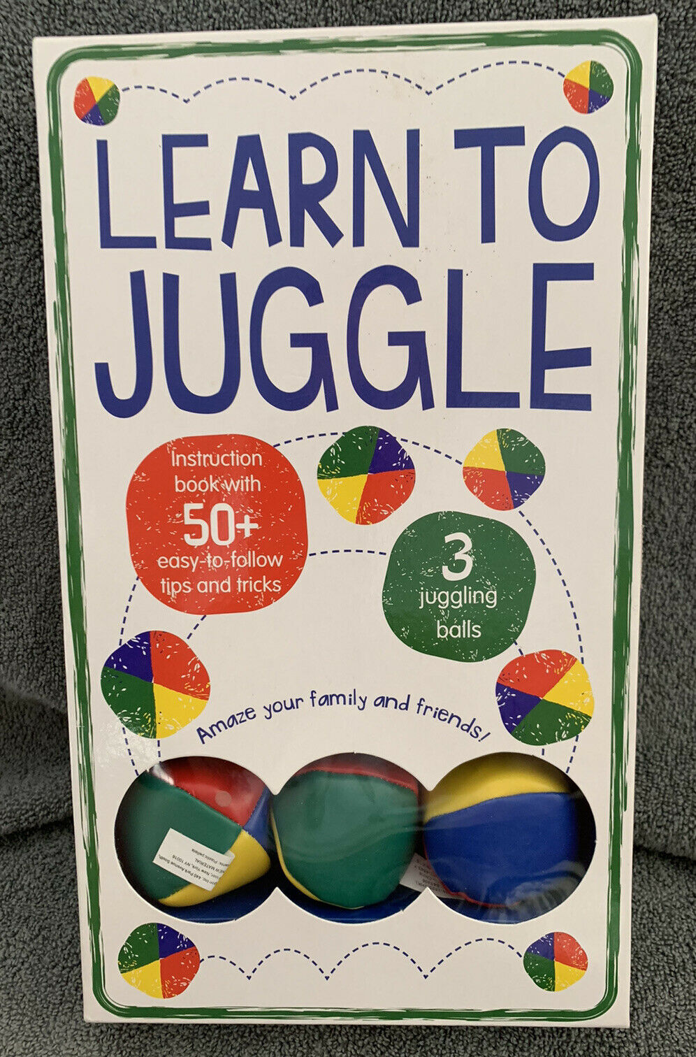 Learn to Juggle Set with Instructional Book and 3 Juggling Balls New