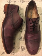 JOHNSTON & MURPHY Conard Shoes 11M Burgundy Leather Cap Toe Oxfords 20-9534 B6 - $54.45