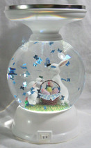 Bath & Body Works 3-Wick Candle Holder Water Globe SPRING/EASTER Bunny Pedestal - $116.83