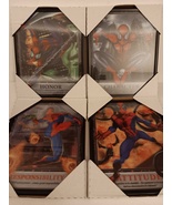 Marvel Spider-Man 3-D Inspirational Art Print Set Of 4 8 x 10 Framed Art... - $59.99