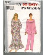 Simplicity Sewing Pattern #9325 Misses' Nightgown and Pajamas Size A XS S M L XL - $5.70