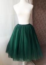 Dark Green Tulle Tutu Skirt Custom Ballerina Tulle Skirt 6-Layered Puffy Tutu