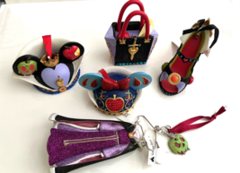 Disney Parks Snow White Wicked Queen Hats Purse Shoe Dress Ornament Set of 5 NEW image 1