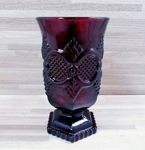Vintage Avon Cape Cod Ruby Red Glass Footed Pedestal 5&quot; Coffee Mug Cup - $13.47