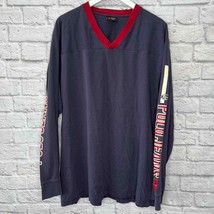Vintage Polo Ralph Lauren Long Sleeve T-Shirt Spell Out Logo Size 2XT Blue Red - $17.77