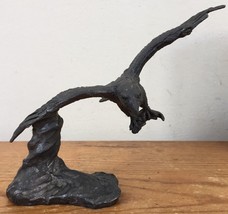 Vintage 70s Michael Ricker Pewter Flying Eagle Figurine Art Handcrafted USA - $53.99