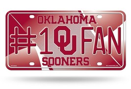 Oklahoma Sooners #1 Fan Metal Embossed License Plate - $12.86