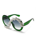 Oversized Diamond Encrusted Large Frame Round Sunglasses - $15.95