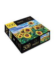Sunflower Jigsaw Puzzle Yellow 500 Piece 28" x 20" Durable Fit Pieces Leisure  image 2