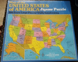 1985 Map of the UNITED STATES of America Jigsaw Puzzle 300 Piece Golden Vintage - $29.10