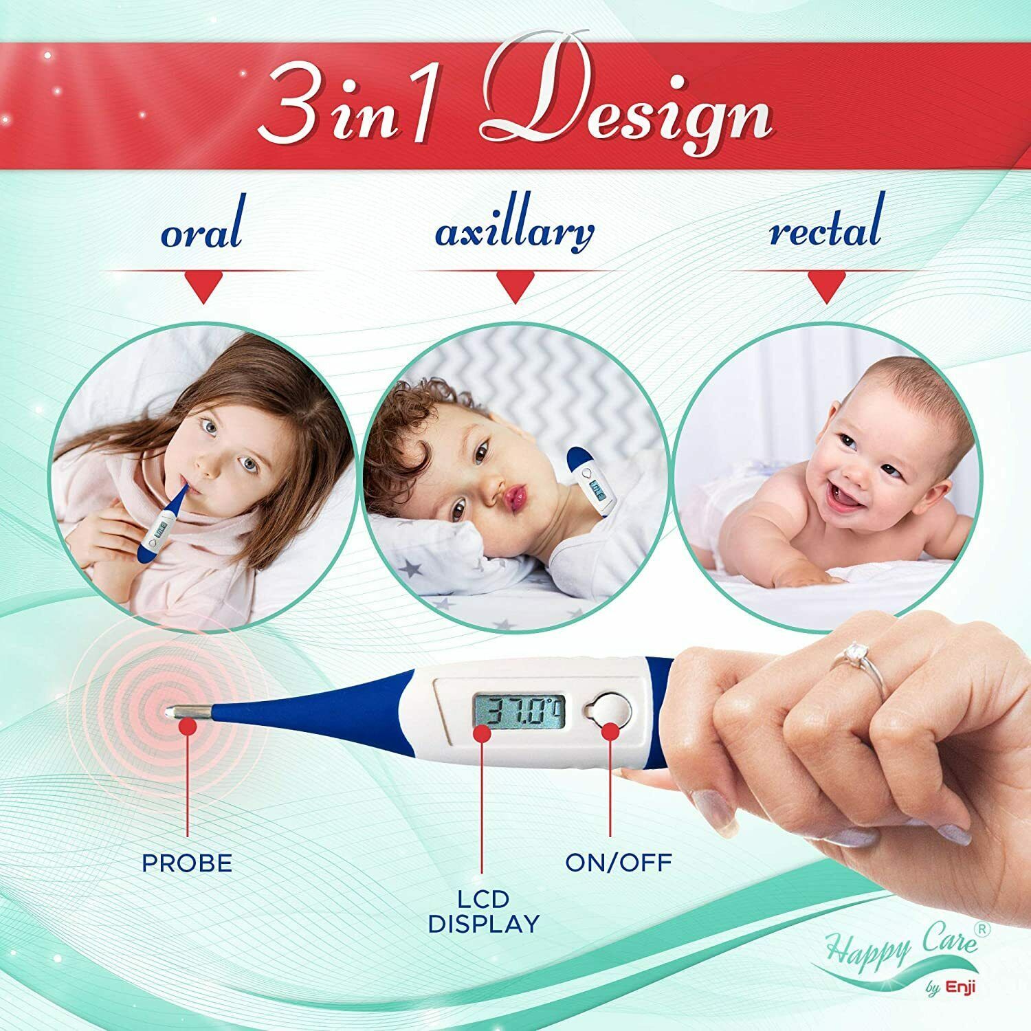 B Well Universal Smartphone Forehead Mini Thermometer