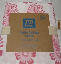 Two Pottery Barn Teen Organic Cotton Petite Paisley Standard Pillow Cases Pink - $23.75