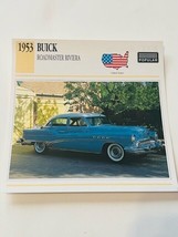 Classic Car Print Automobile picture 6X6 ephemera litho 1953 Buick Roadmaster  - $12.82