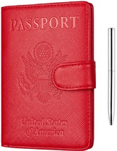 Nappa Leather Passport and Card Case Set, Travel, Globe, Wallet, Money, ... - $18.99