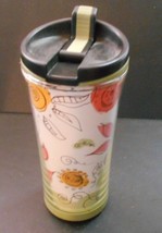 2007 Starbucks Green Floral Insulated Travel Tumbler 8 oz with Lid  - $16.66