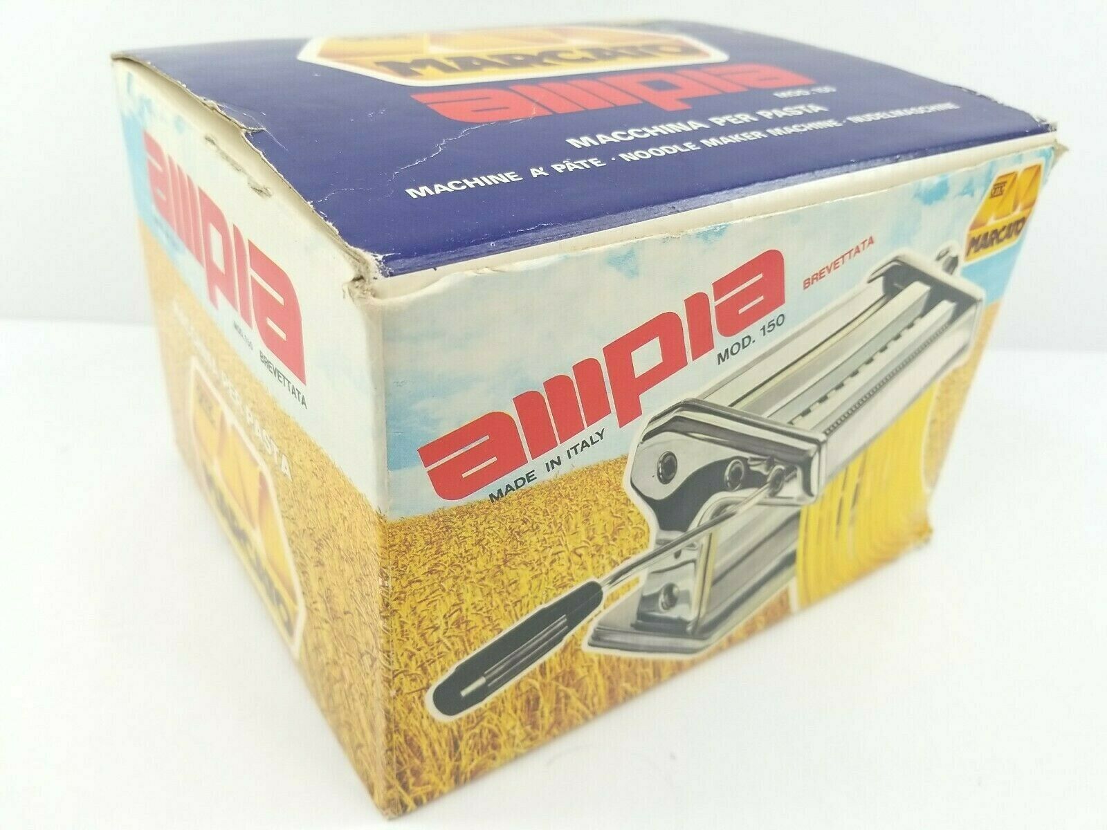 Vintage Marcato Ampia Pasta Maker Model 110 Made In Italy + box + paperwork