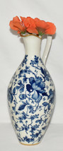 Vintage Alka Bavaria Blue White Floral Ewer Pitcher Vase 1938-58' Porcelain Mark - $39.00