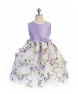 Posh Lilac/White Floral Embroidered Flower Girl Holiday Dress, Crayon Ki... - $44.09+