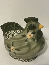 Temptations Old World Green Chicken Sugar Bowl with Lid Top - $18.95