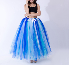 Blue Puffy Tulle Skirt Outfit Maxi Tulle Skirt Petticoat - OneSize image 1