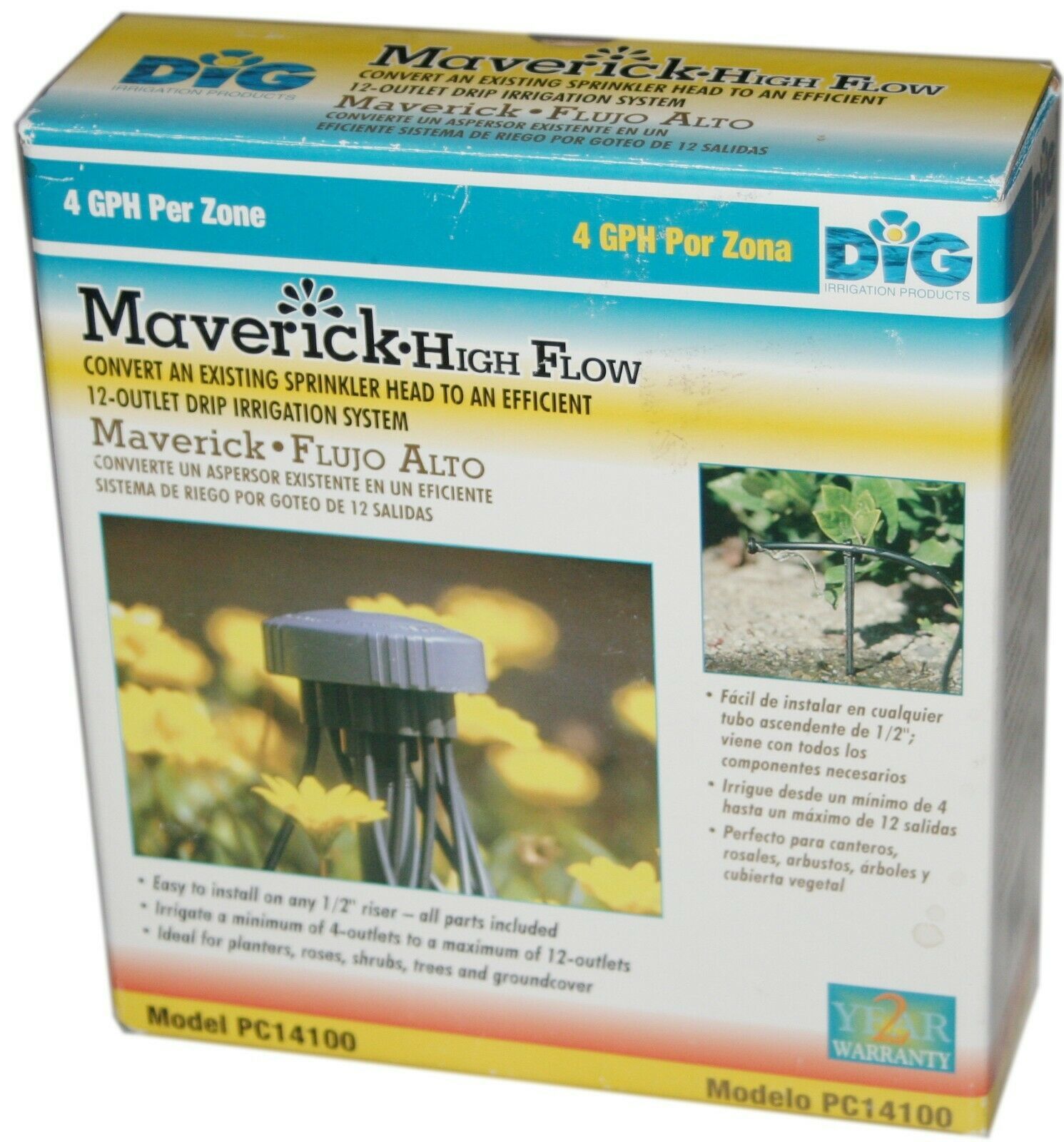 DIG Maverick Convert Sprinkler Head to 12Outlet Drip Irrigation System PC14100 Yard, Garden