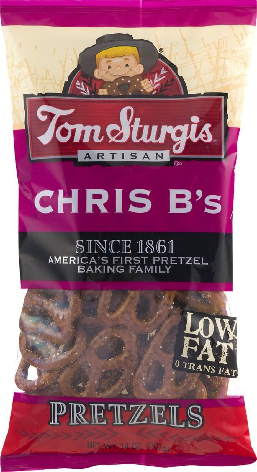 Primary image for Tom Sturgis Artisan Chris B's Pretzels 14 oz. Bag (4 Bags)