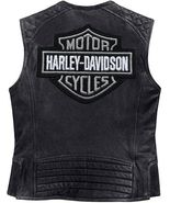 Harley Davidson Men&#39;s Genuine Leather Black Biker Vest Leather Jacket Mo... - $70.00+