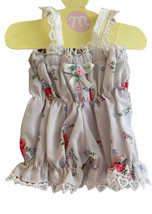 Muffy Vanderbear Floral Romper White Lace Plush Bear 7” Victorian Bloomers - $21.77