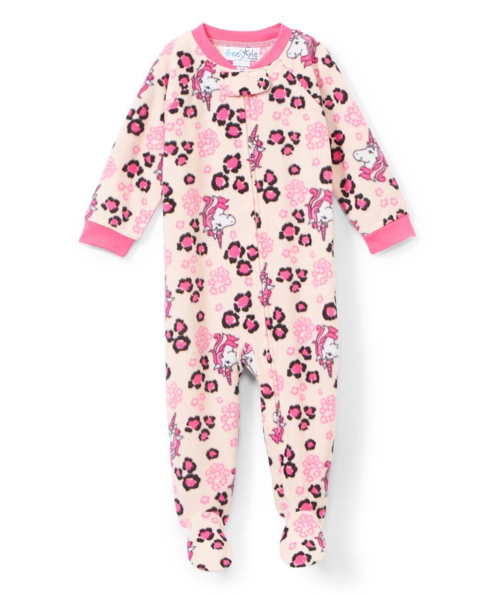 Primary image for Freestyle Revolution PINK Baby Girls' Unicorn Footed Bodysuit US 24M