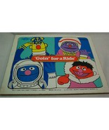 VINTAGE Playskool Sesame Street &quot;GOIN&#39; FOR A RIDE&quot; WOODEN FRAME TRAY PUZ... - $19.80