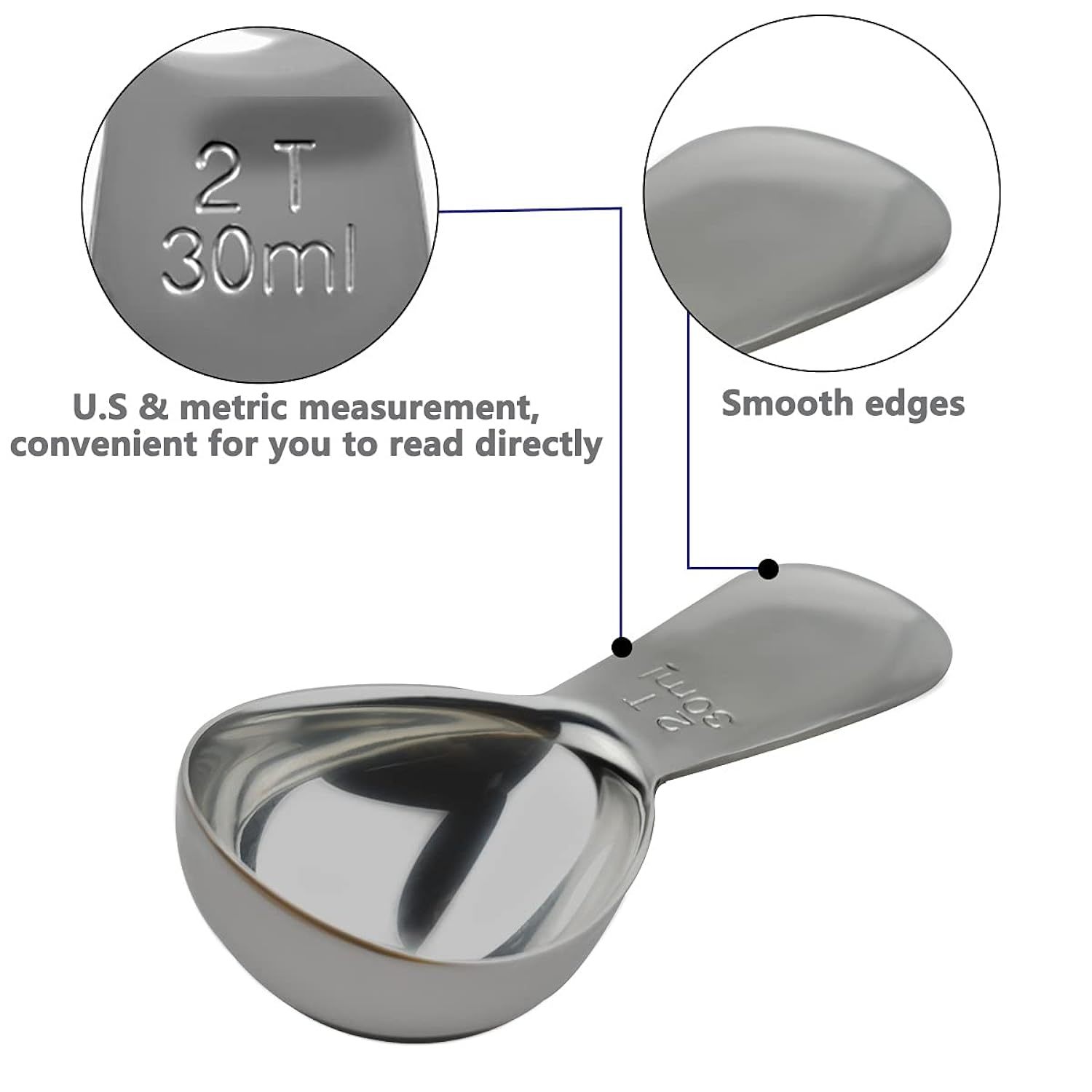 Measuring Coffee Scoop, 304 Stainless Steel Coffee Graduated