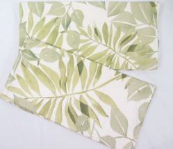Pottery Barn Overlapping Leaves Green Linen Blend 2-PC Pillow Covers - $68.00