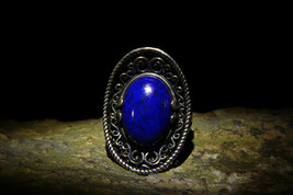 Haunted Powerful Male VAMPIRE Immortal Entity Antique Designer Lapis Ring izida - $444.00