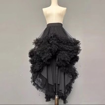 BLACK High Low Layered Tulle Skirt Outfit Hi-lo Layered Holiday Tulle Tutu Skirt
